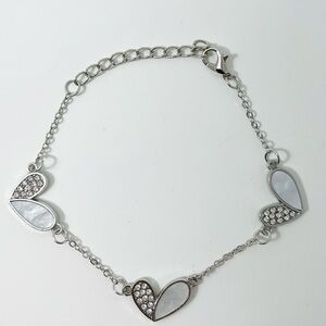 Silver Heart Charm Bracelet